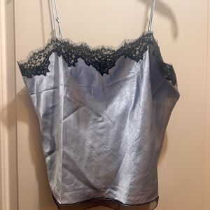 Silk Camisole with Lace Trim